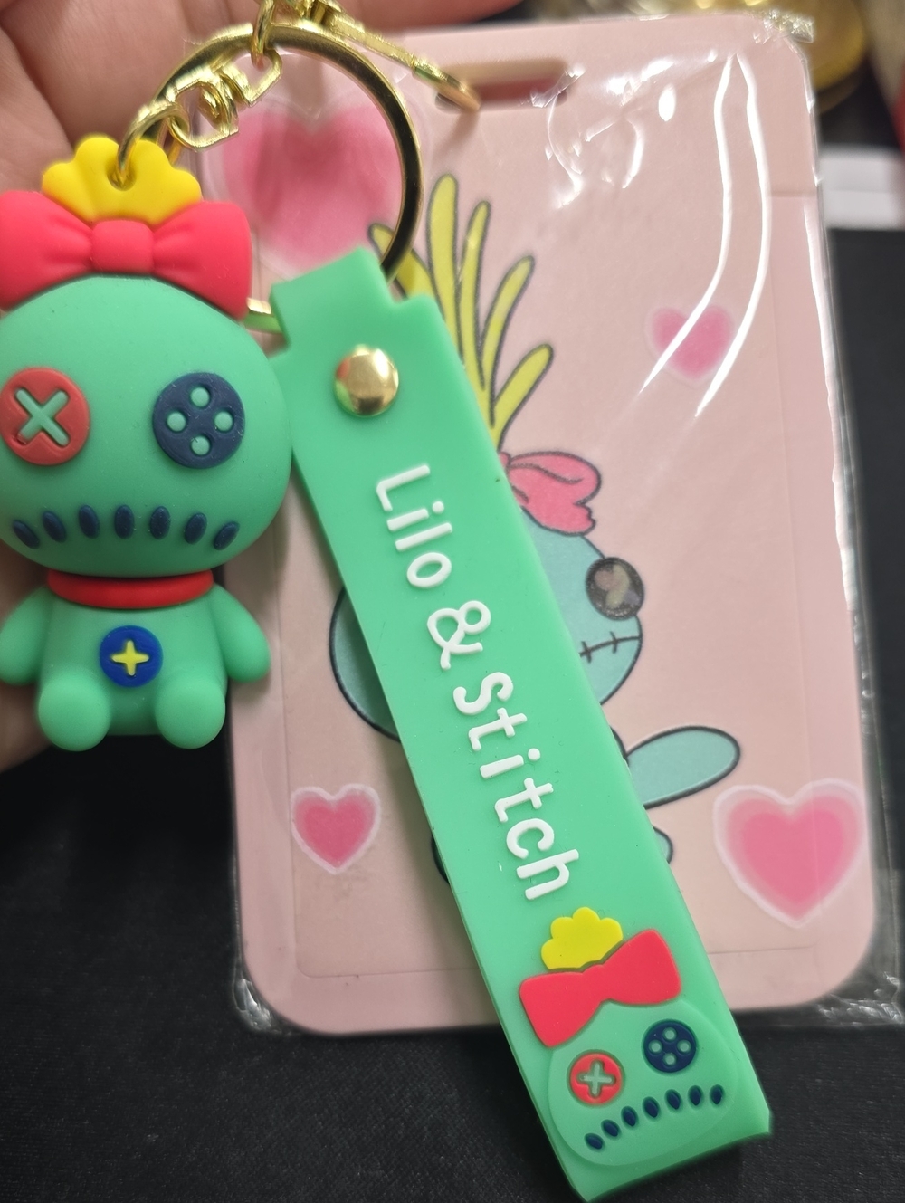 Lilo & Stitch Silicone Keychain With Plastic Coated ID tag